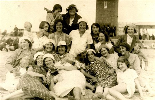 Photo:The neighbours enjoying their day at Littlehampton c. 1934/5