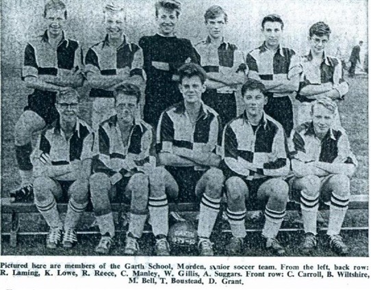 Photo:Garth School Morden Senior Football Team Late 1950's