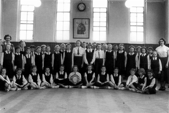 Photo:Malmesbury Girls School 1957/8.The late Maureen Laming is sitting third from right.