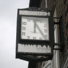 Photo:Clock at Rosehill above Alfred Smith Funeral Directors