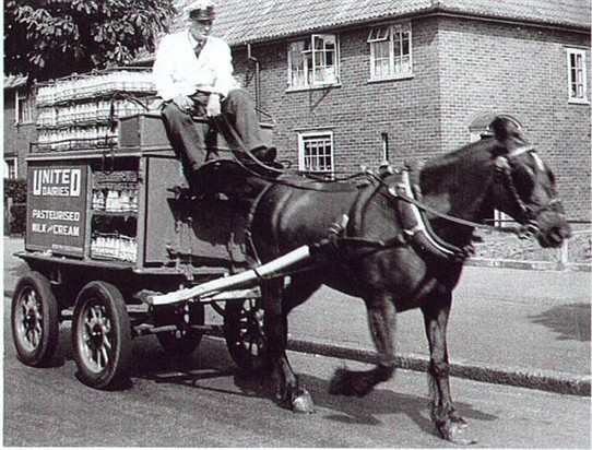 Photo:The milk was delivered by horse and cart